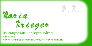 maria krieger business card